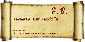 Harmata Barnabás névjegykártya